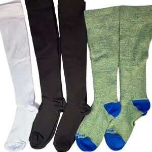 Wellow and Unbranded Women's Compression Socks Black White Blue Size S-M